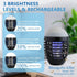 Bug Zapper Outdoor Mosquito Killer Lamp Portable Bug Zapper Rechargeable Camping Bug Zapper IP66 Waterproof Cordless Bug Zapper for Tent, Camping ...