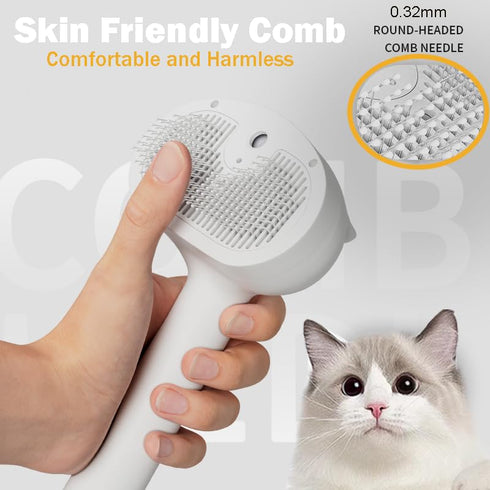 Cat Steam Brush, 4 in 1 Steamy Pet Brush For Cats & Dogs, Spary Cat Brush For Pet Grooming, Cats Dogs Hair Comb With Release Buttom and Water Tank...