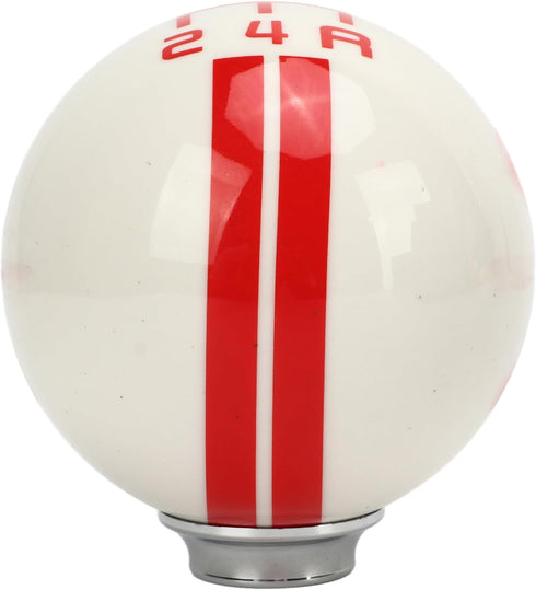 Akozon 5 Speed Gear Shift Knob for Manual Transmission Replacement Shifter Lever Stick Head Knob for Ford Mustang from 1967 to 2018 (White Red)...