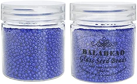 Opaque Dark Blue Color Loose Seed Beads About 4000pcs in Box 8/0 Glass Craft Seed Beads for Jewelry Making, Hole 0.7mm (Dark Blue)...