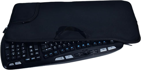 Wireless Keyboard Mouse Travel Case for Logitech Wave Keys Wireless Ergonomic Keyboard,Mouse Storage and Cable Storage Pouch,Neoprene dustproof an...
