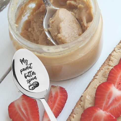 My Peanut Butter Spoon Gift for Peanut Butter Lovers Funny Husband Wife Dad Anniversary Christmas Gifts for Daughter Grandma Grandpa Birthday Gift...