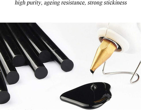 Black Hot Melt Glue Gun Stick Strips Baffo 20 Pcs 7.87'' Long 0.28'' Dia High Adhesive Hot Glue Sticks for Car Audio DIY Art Craft Home Office Pro...