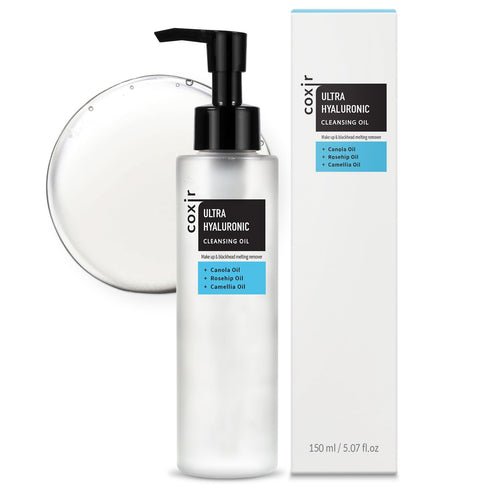 coxir ULTRA HYALURONIC CLEANSING OIL l Korean Facial Cleanser, Blackhead Makeup Removal with Hyaluronic Acid, Cruelty Free, No Mineral Oil [5.07 F...