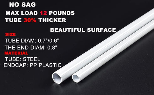 2 Pack Spring Tension Curtain Rod Adjustable 28-43 Inches?5/8" Diameter, White...