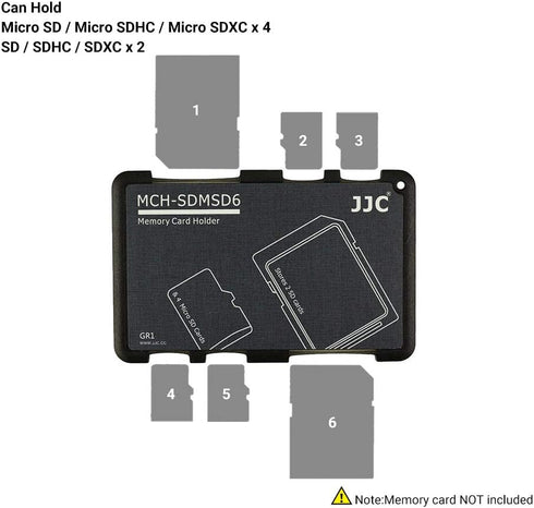 6 Slots SD Micro SD Card Case Storage Organizer, Lightweight Ultra-Thin Credit Card Size fit 2 SD SDHC SDXC Cards and 4 Micro SD TF MSD Cards...