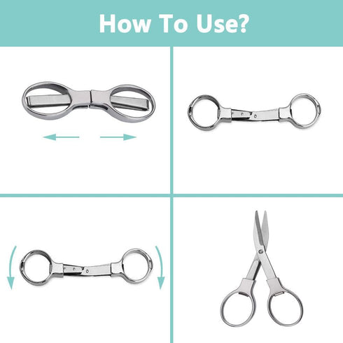 6 Pcs Folding Scissors, PIVHWIR Portable Telescopic Scissors Safety Travel Trip Scissors for Home Camping Office...