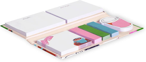 Kate Spade New York Padfolio with 7 Sticky Note Pads, Studying Essentials Set includes Cute Sticky Notes with 75 Sheets Per Notepad, Rise and Shin...