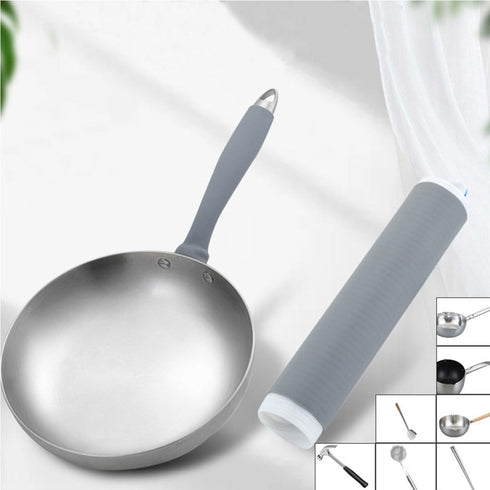 Pots Handle Sleeve,Cast Iron Handle Cover,Pans Handle Heat Insulation Silicone Handle Holder for Skillets Oven Cookware (Gray, Medium)...