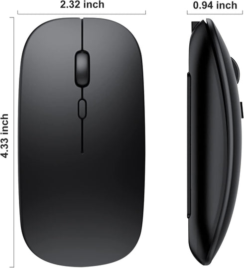 Wireless Bluetooth Mouse for iPad/MacBook Pro/Air/Laptop/pc Rechargeable Silent Mouse Portable Slim for Surface Pro/Lenovo/Samsung Tablet (Black)...