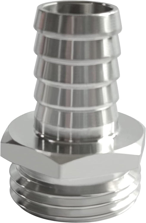 Beduan Stainless Steel Garden Hose Fitting 5/8" Barb x 3/4" GHT Male Thread Adapter Connector for Garden Hose Repair with Hose Clamp...