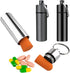 3 Packs Aluminum Pill Fob Ear Plug Case, Waterproof Outdoor Survival Tin Container Big Match Storage Camping Essentials Medicine Nitroglycerin Pil...