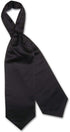 Vesuvio Napoli ASCOT Solid BLACK Color Cravat Men's Neck Tie...