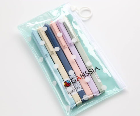 New Solid Color Gel Ink Pens 0.5mm Point Square body Gel Pen for Writing Signature Pack of 6pcs...