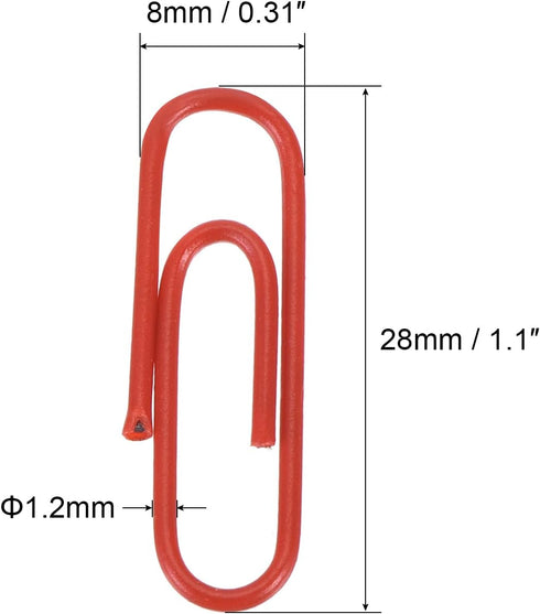 MECCANIXITY Paper Clips Small Size 1.1 Inch Vinyl Coated to Prevent Tearing Pages with Box for Organize Office Home Red Count 600...