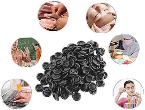 150pcs Disposable Latex Finger Cots Protective Fingertips Gloves Rubber Industrial Fingerstall Sleeves 65mmx25mm (Black)...