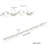 JSEA Womens 4mm Faux Pearl Wave Link Bracelet Silver Tone Rhinestone Bracelets Ladies...