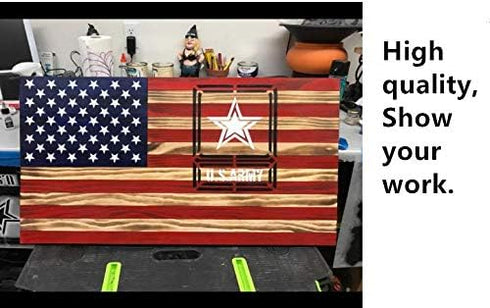 U.S Army Stencil for Painting on Wood, Fabric, Walls, Airbrush + More | Reusable 8.7 x 7.4 inch Mylar Template (US Army Military Logo)...