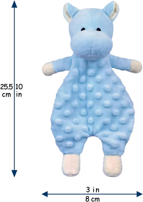 Baby Blue Hippo Soft Stuffed Animal Security Blanket, Plush Hippo Character Lovey Blanket, Baby Shower/Nursery Gift, Cuddly Newborn, Infant, Toddl...