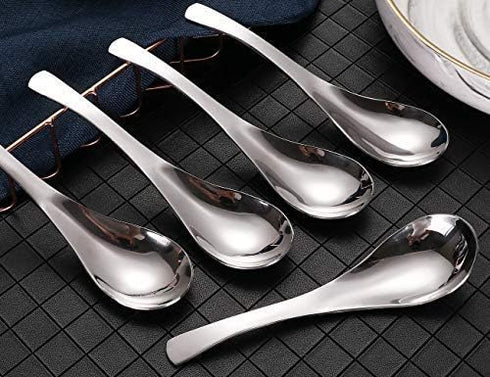 Soup Spoons,Stainless Steel Short Handle Spoons, Classic And Durable Soup Spoon, Set of 5....