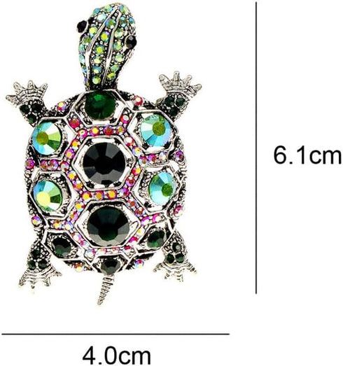 2Pcs Vintage Rhinestone Turtle Brooch for Men Stylish Animal Pin for Any Occasion...