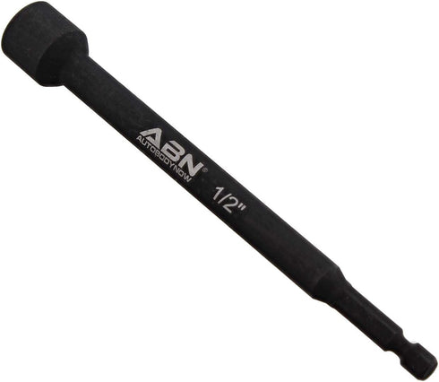 ABN 1/2 IN Impact Nut Driver Tool - SAE 6 IN Long Shank Nut Driver Bits Magnetic Tip Sockets, 1/4 IN Hex Shank...