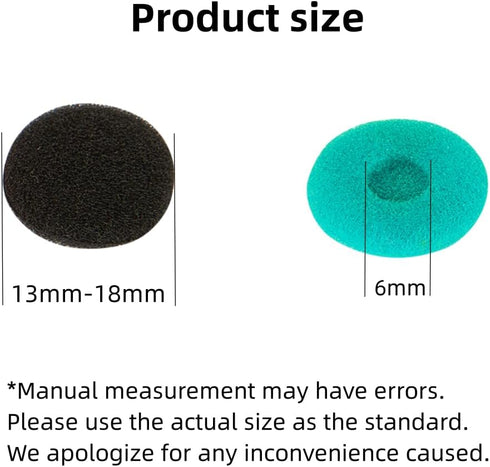 Replacement Earbud Tips Pads Soft Sponge Ear Tips Buds for Earphone Headsets Accessories Compatible with 13-18mm Headphones Foam Cushions Eartips ...