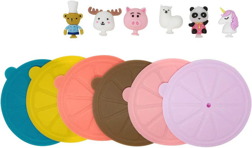 Wrapables Silicone Cup Lids, Anti-Dust Airtight Mug Covers for Hot and Cold Beverages (Set of 6), Charming Animals...