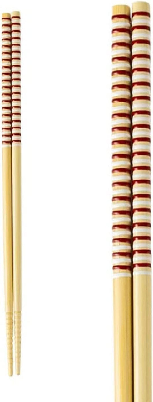 Asahi Koyo 2 Pairs Set Cooking Serving Long Chopsticks Dishwasher Safe 10.6 Inches Red and Black Made in Japan...