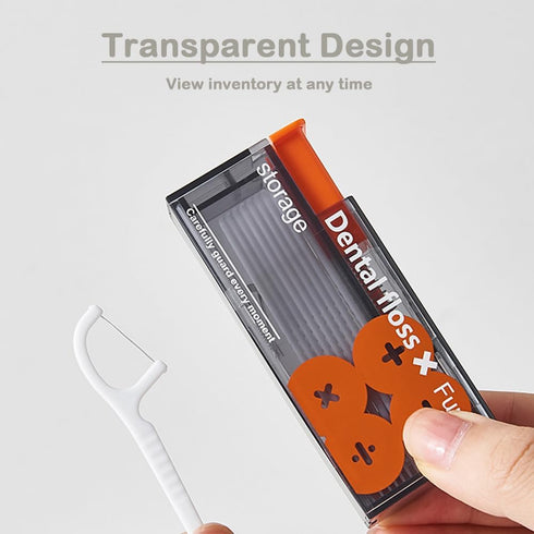 XMUINT Portable Dental Floss Picks Dispenser,Automatic Pop-Up Storage 10 Picks Clean Teeth Oral Care Box Transparent Container for Easy Refillable...