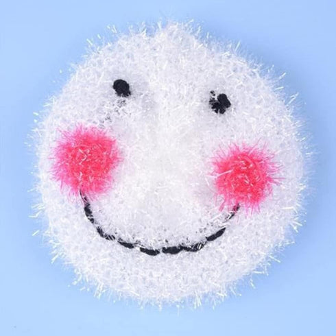 4 Pcs Acrylic Fun Dish Scrubber for Dish Washing, Smiley Face Kitchen Sponge Washing Dishes, Colourful Non Scratch Dish Sponges...