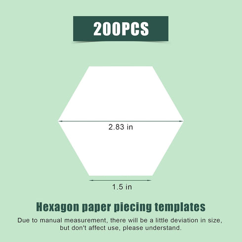 200pcs Paper Piece Templates, 1.5 Inch Hexagon Paper Templates Hexagon Paper Piecing Shapes for Quilting Supplies for Splicing Patchwork...