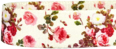 Blueberry Pet 9 Patterns Durable Spring Scent Inspired Pink Rose Print Ivory Dog Leash 5 ft x 3/4", Medium, Leashes for Dogs...