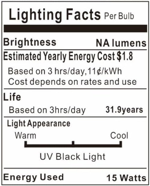 LED Black Light Bulb 15W Blacklight 100 Watt Equivalent LED Bulbs, 120V E26 Standard Base, UVA Level 395-400nm, Glow in The Dark for Body Paint, B...
