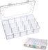 15 Grids Large Plastic Storage Box, Clear Organizer Box with Detachable Dividers Jewelry Organizer Box Bead Organizer Storage Container for Tackle...