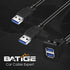 BATIGE Dual Ports Square USB 3.0 Panel Flush Mount Extension Cable with Buckle for Car Truck Boat Motorcycle Dashboard 1ft...