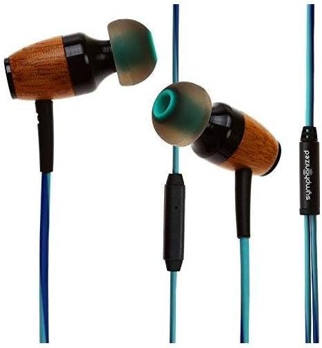 Symphonized DRM Premium Genuine Wood in-Ear Noise-isolating Headphones with Mic (Green/Blue)...