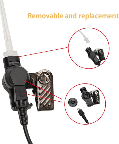 Acoustic Tube Earpiece with Boom Mic Walkie Talkie Headset for U94 Tactical PTT Adapter...