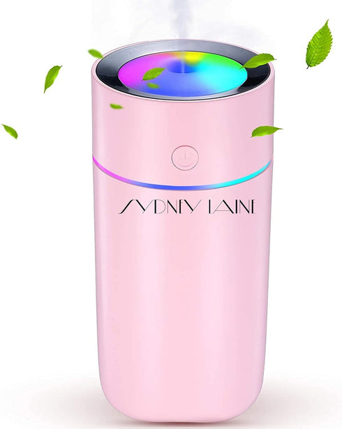 Colorful Cool Mini Humidifier, Humidifier for Car, Office Room, Bedroom,etc. Auto Shut-Off, 2 Mist Modes, Super Quiet. Pink...