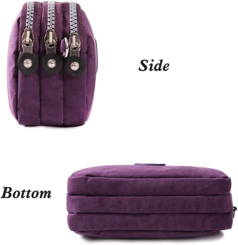 3 Layers Zipper Wallet Handbag Nylon Crossbody Shoulder Bags Storage Purse Mini Cellphone Pouch Case Wrist Bags...