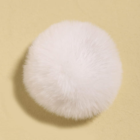 SUSULU White Pom Poms for Crafts,Small White Pom Pom Balls,Faux Fur Pompom with Tiny Cord for Hat Shoes Garment Accessories 2.8in Pack of 6...