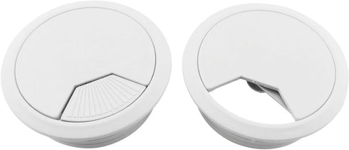 2PCS 60mm Desk Wire Cord Cable Grommets Hole Cover for Office PC Desk Cable Cord Organizer Plastic Cover, White...