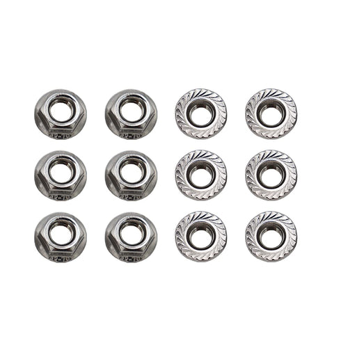 M10x1.5mm DIN6923 Serrated Flange Nuts 12 Pack 304 Stainless Steel Hex Lock Nuts Full Thread for Industrial Construction Fasteners...