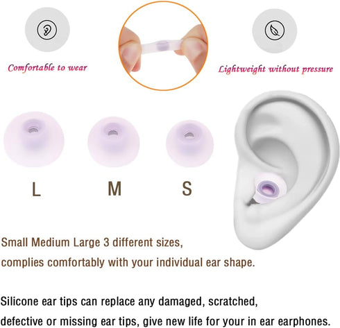 Soft Silicone Replacement Earbud Tips for Galaxy Buds 2 Ear Tips Compatible with Samsung Galaxy Buds2/Galaxy Buds Plus Wing Tips Fit in Case Ear B...