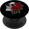 Skull And Roses In Triangle Skeleton Minimal Art Lover Gift PopSockets Swappable PopGrip...