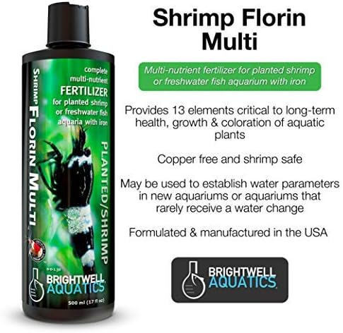 Brightwell Aquatics Shrimp Florin Multi - Multi-Nutrient Fertilizer for Planted Shrimp or Freshwater Fish Aquarium with Iron, 250 ml...