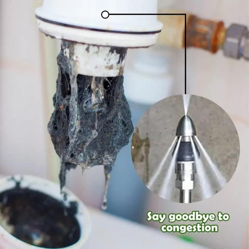 2023 Sewer Cleaning Tool High-pressure Nozzle, Drain Augers, Sewer Pipe Dredging And Cleaning Tools for Pipe Unclogging - Drain Clog Remover | Hai...