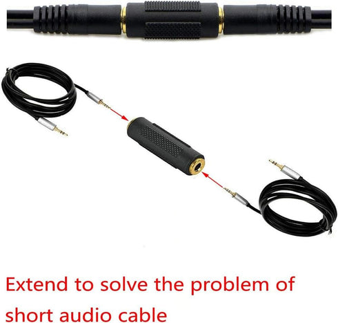 3.5mm ?1/8 Inch ? to 3.5mm ?1/8 Inch? Stereo Jack Female to Female Adapter Connector Gold Plated (4 Pack)...