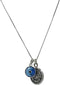 Silver Coin Protection Charm Necklace - 20" Silver Box Chain with Blue Evil Eye Glass Charm - Unisex Pendant for Protection - Includes Cotton Pouc...