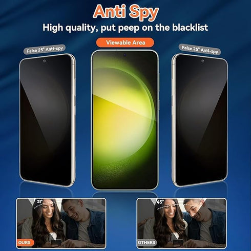 [3+2 Pack for Samsung Galaxy S23 Plus Privacy Screen Protector - Anti-Spy Tempered Glass, Full Coverage, High-Definition, Easy to Apply, black...